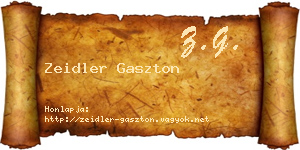 Zeidler Gaszton névjegykártya